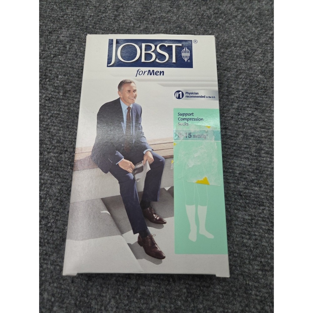 JOBST Compression Socks Men Large Navy Blue Dress Support 8-15mmHg Knee